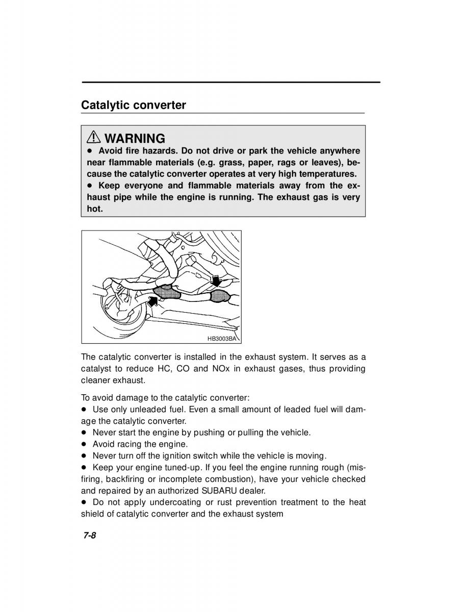 Subaru Forester I 1 owners manual / page 183