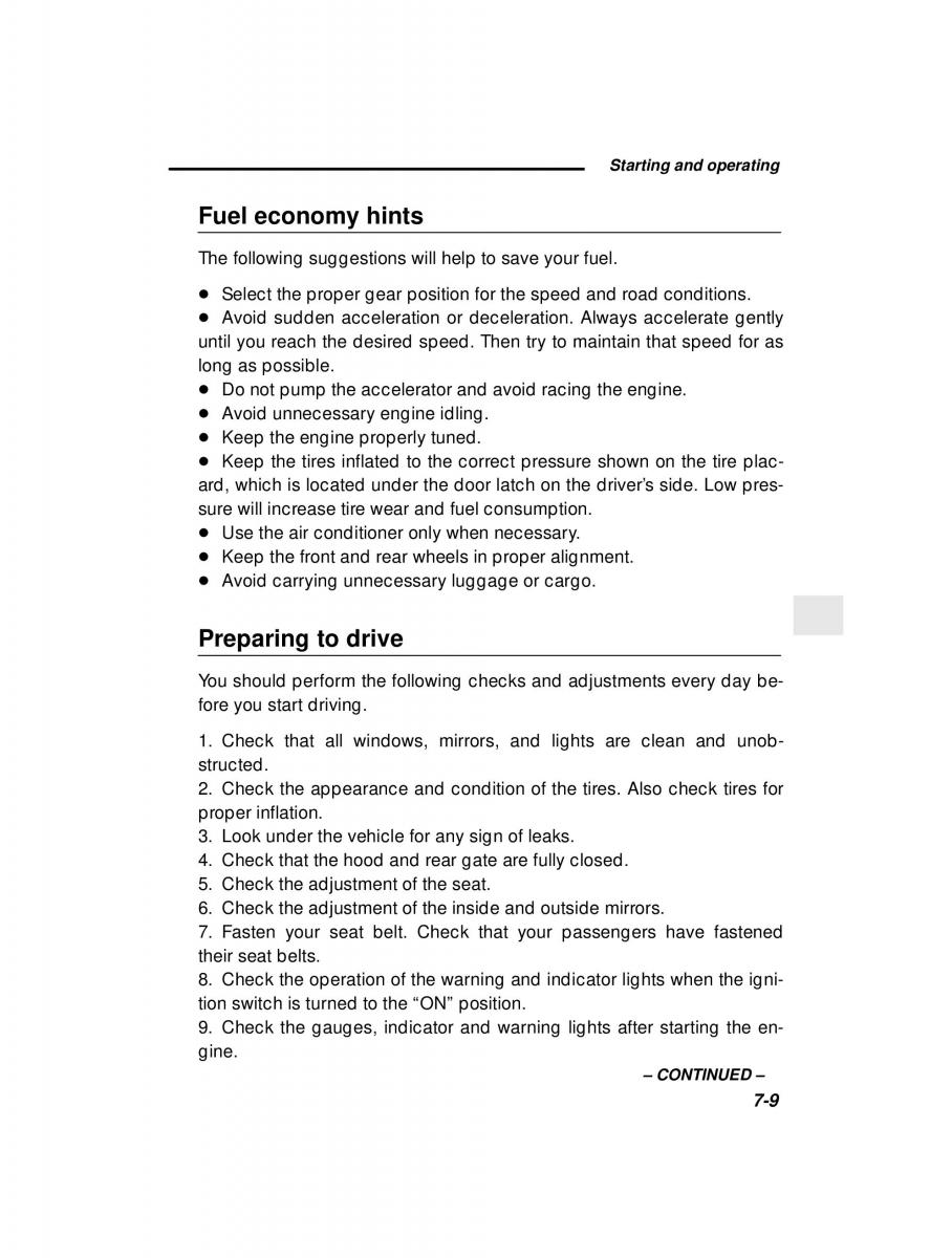 Subaru Forester I 1 owners manual / page 184