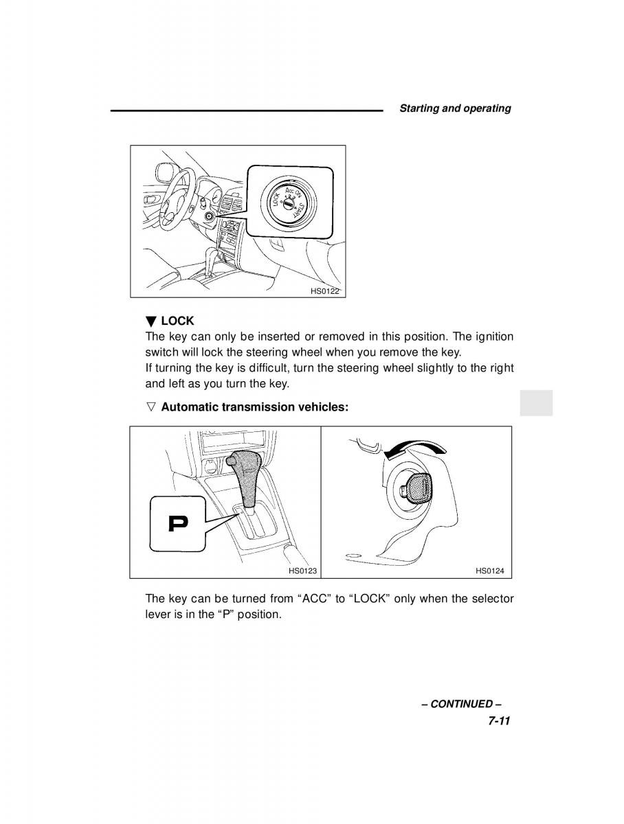 Subaru Forester I 1 owners manual / page 186