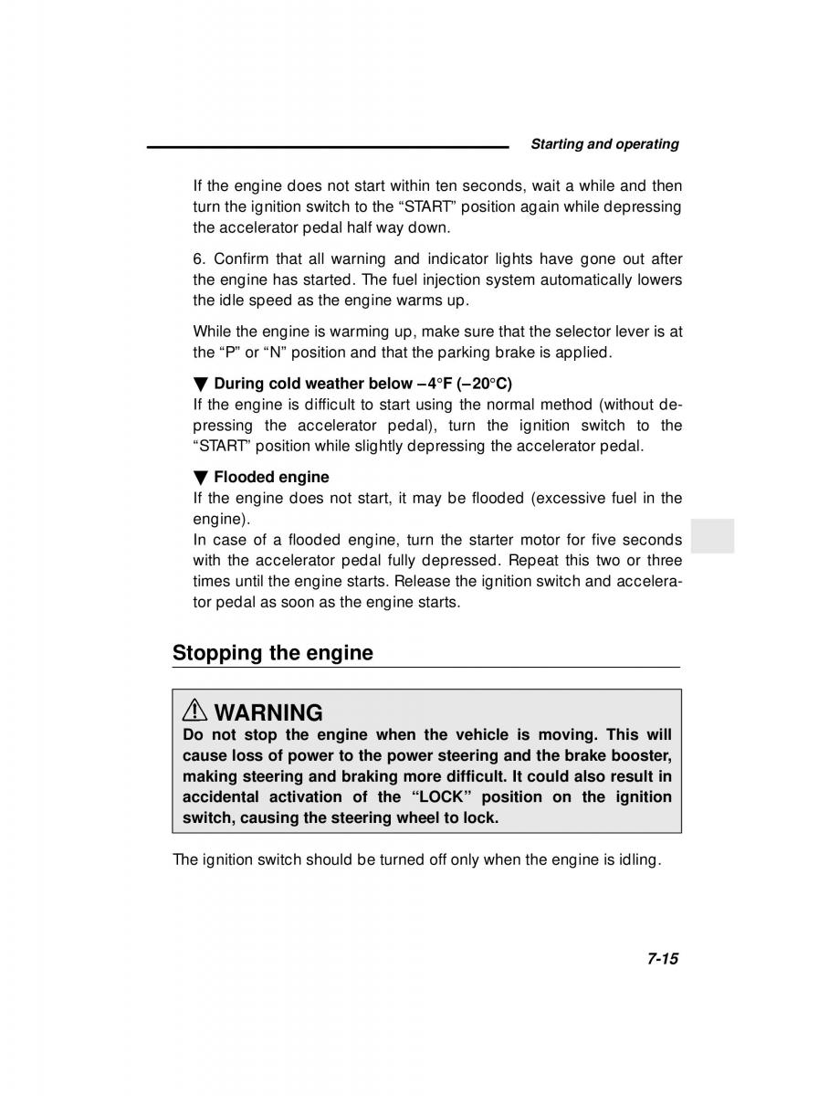 Subaru Forester I 1 owners manual / page 190