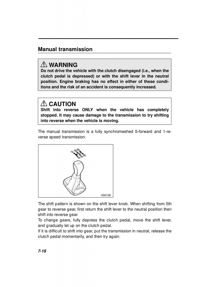 Subaru Forester I 1 owners manual / page 191