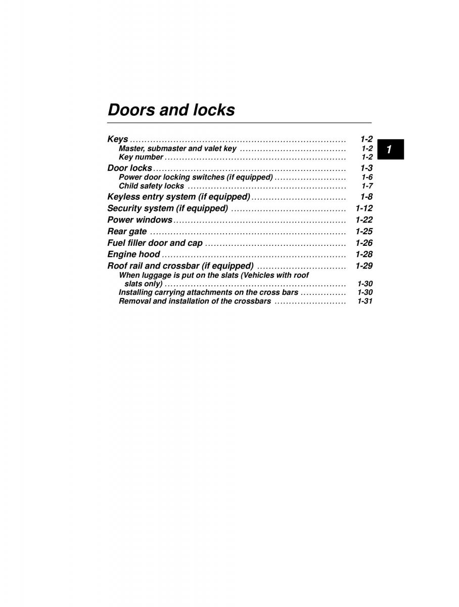 Subaru Forester I 1 owners manual / page 20