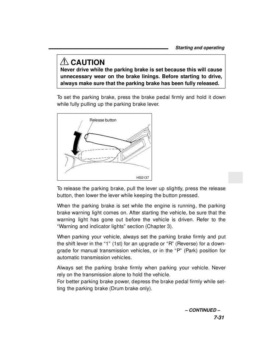 Subaru Forester I 1 owners manual / page 206