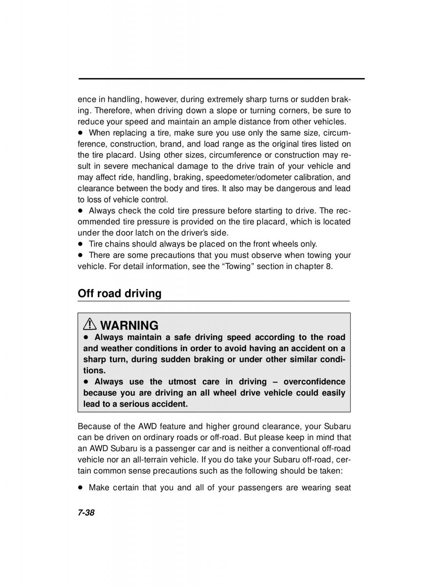 Subaru Forester I 1 owners manual / page 213