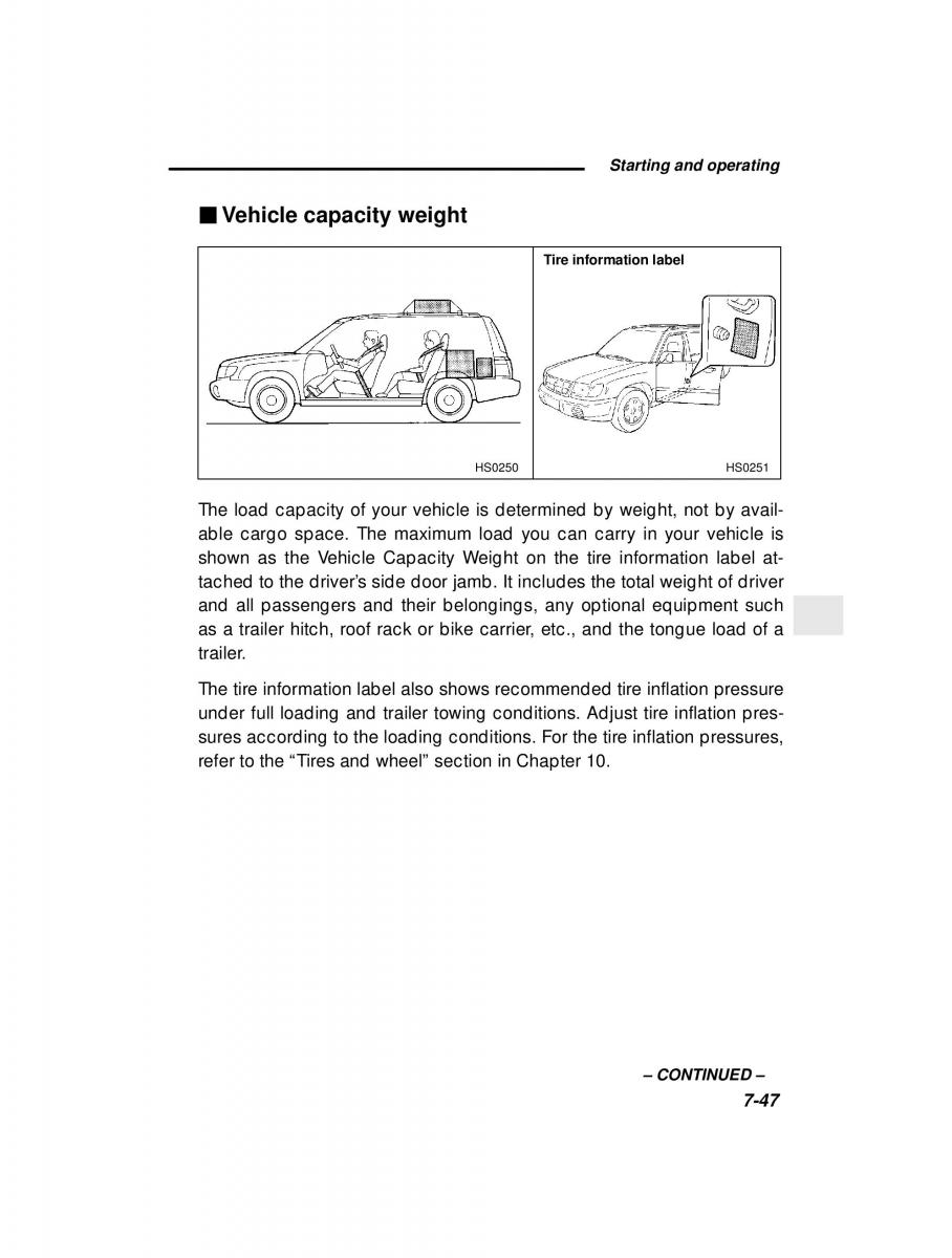 Subaru Forester I 1 owners manual / page 222