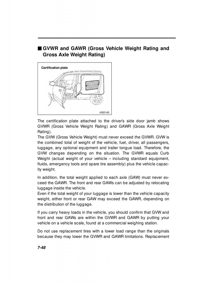 Subaru Forester I 1 owners manual / page 223