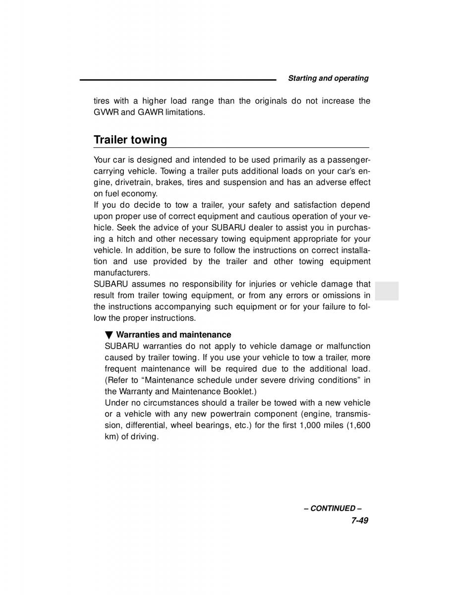 Subaru Forester I 1 owners manual / page 224