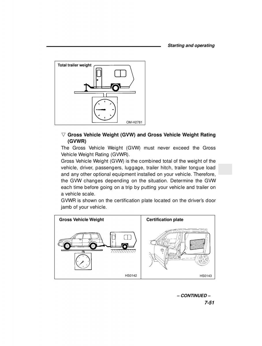 Subaru Forester I 1 owners manual / page 226