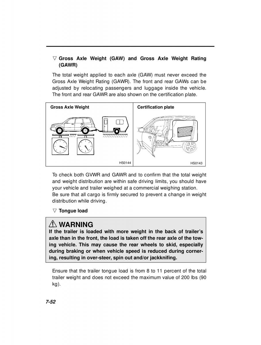 Subaru Forester I 1 owners manual / page 227