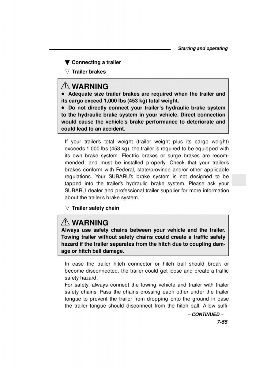 Subaru Forester I 1 owners manual / page 230