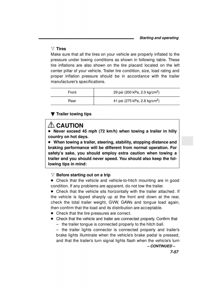 Subaru Forester I 1 owners manual / page 232