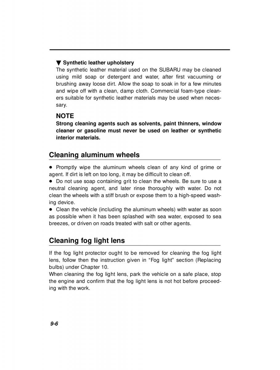 Subaru Forester I 1 owners manual / page 256