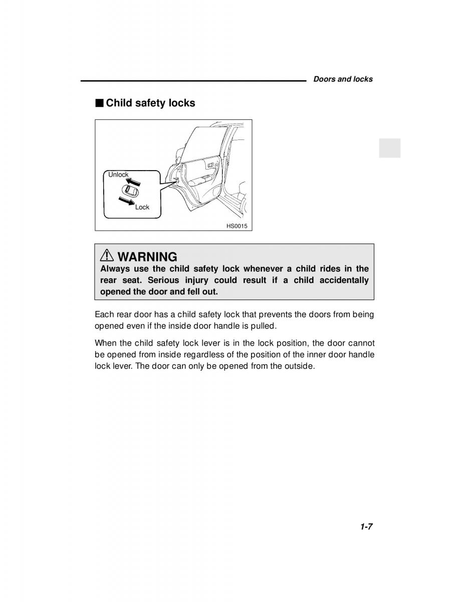 Subaru Forester I 1 owners manual / page 26