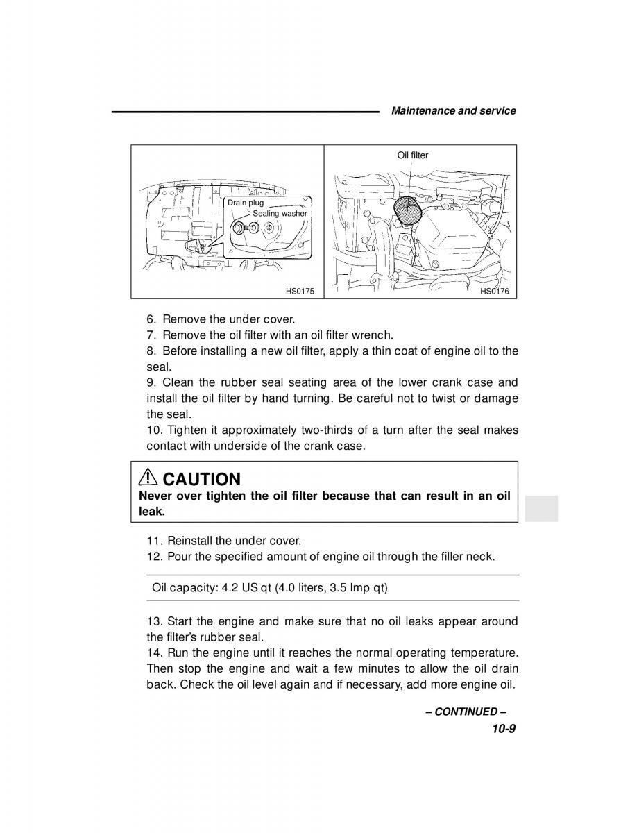 Subaru Forester I 1 owners manual / page 265