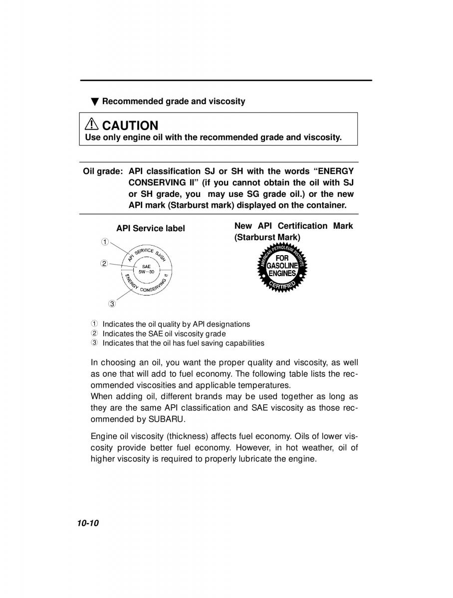 Subaru Forester I 1 owners manual / page 266