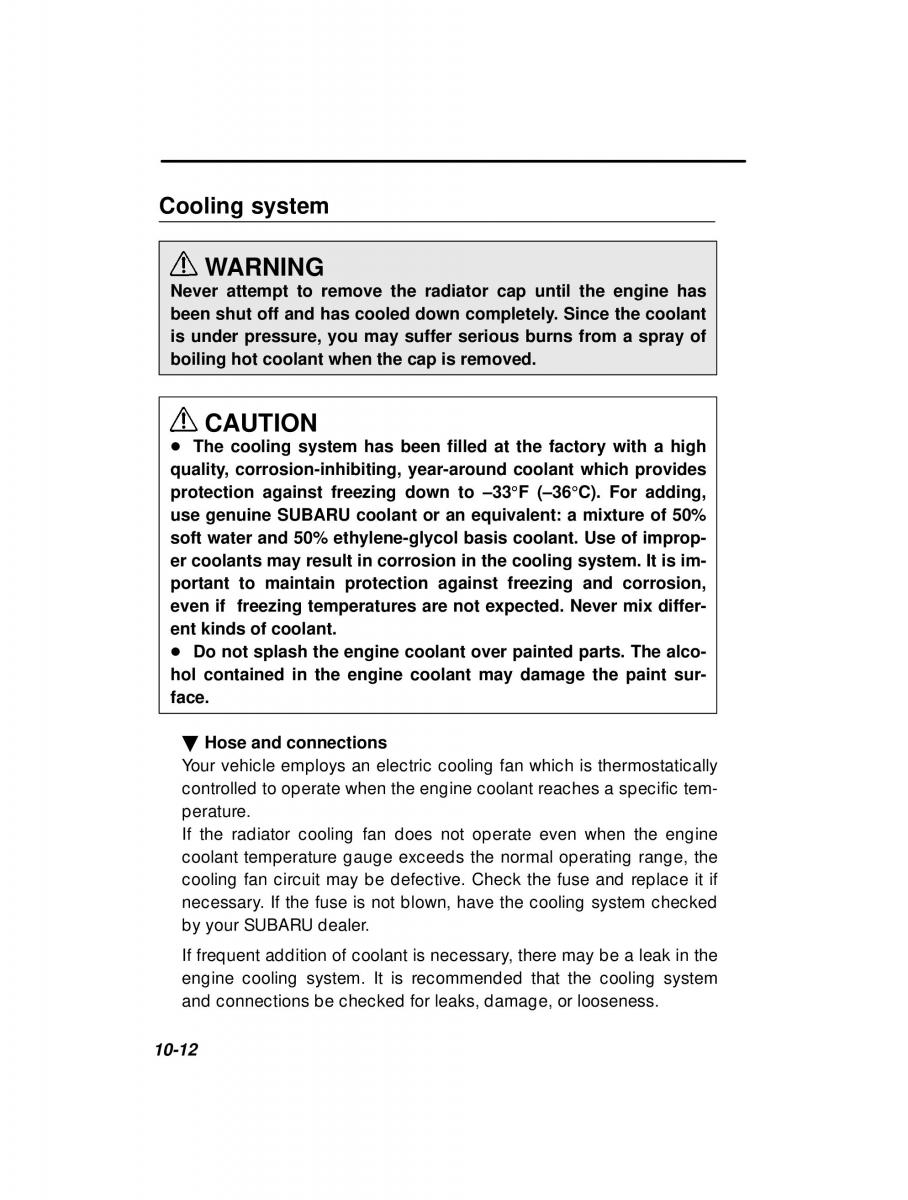 Subaru Forester I 1 owners manual / page 268
