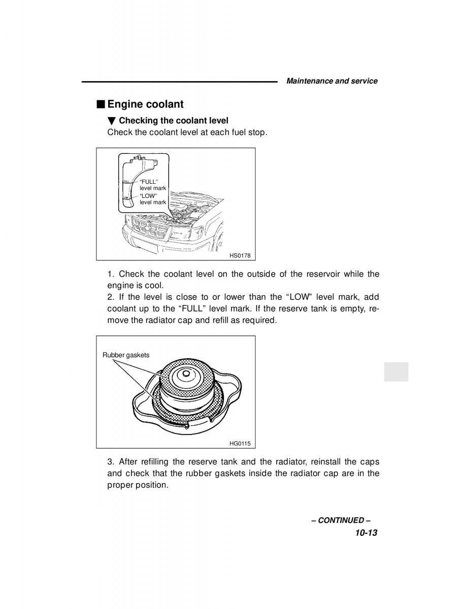 Subaru Forester I 1 owners manual / page 269