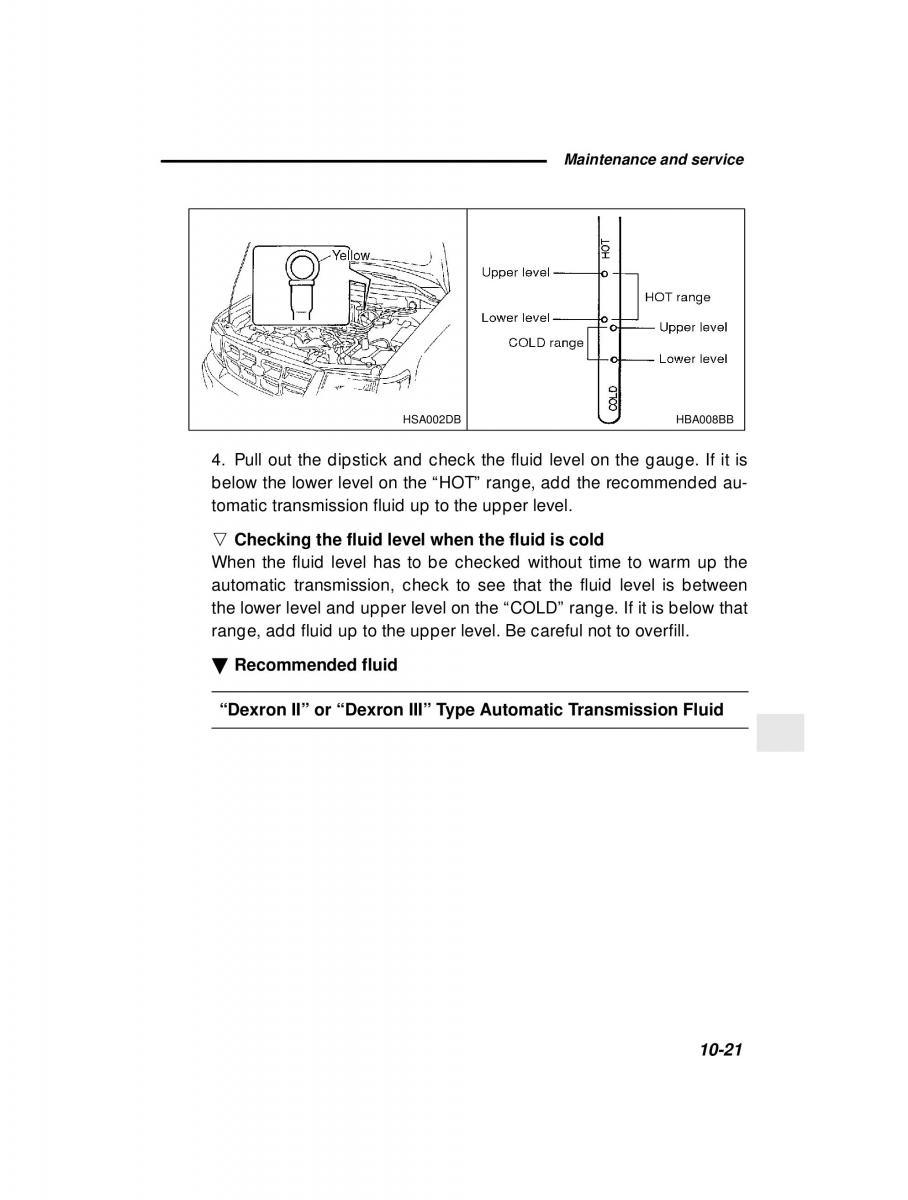 Subaru Forester I 1 owners manual / page 277