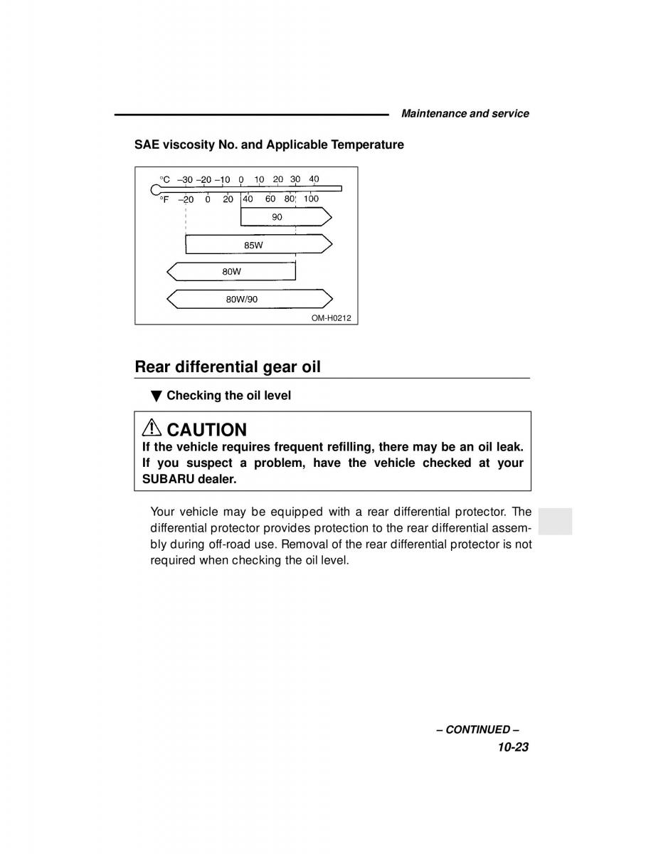 Subaru Forester I 1 owners manual / page 279