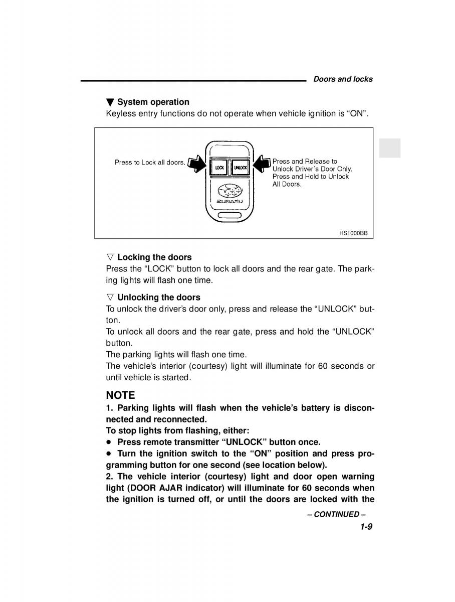 Subaru Forester I 1 owners manual / page 28