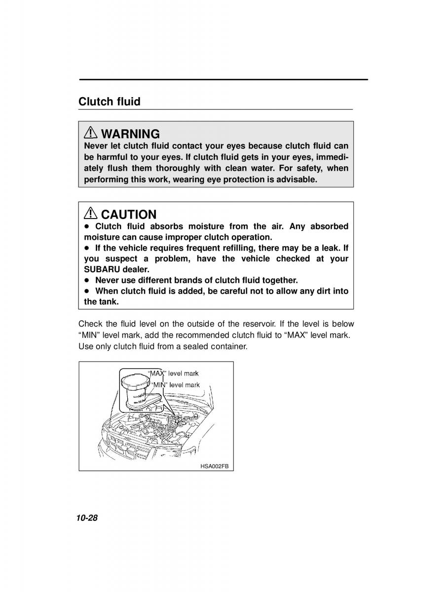 Subaru Forester I 1 owners manual / page 284