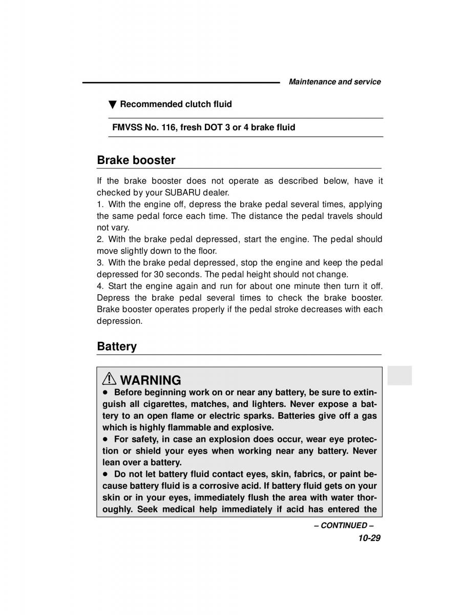 Subaru Forester I 1 owners manual / page 285