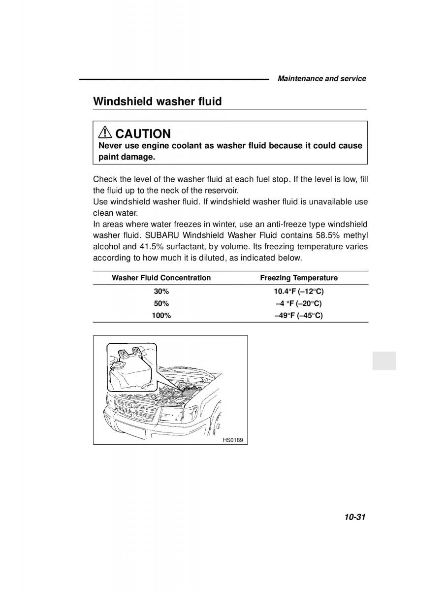 Subaru Forester I 1 owners manual / page 287