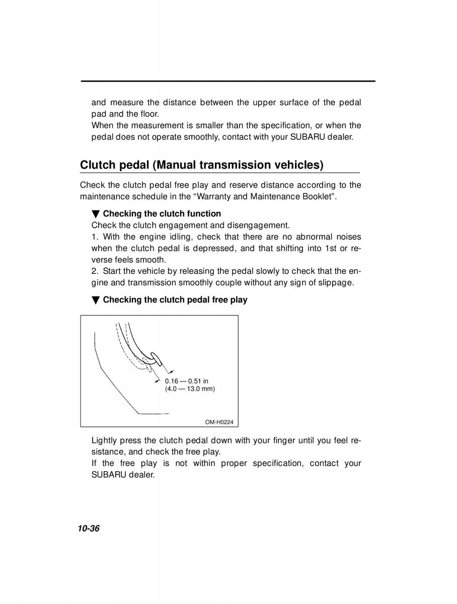 Subaru Forester I 1 owners manual / page 292