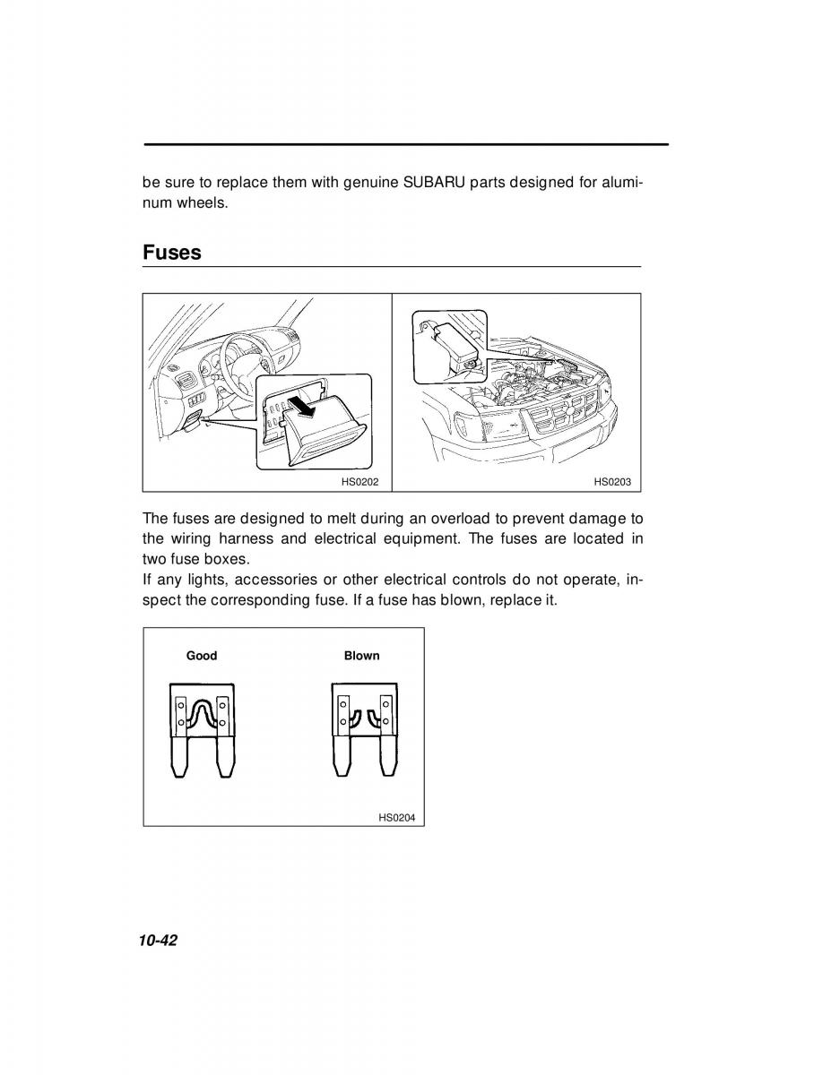 Subaru Forester I 1 owners manual / page 298