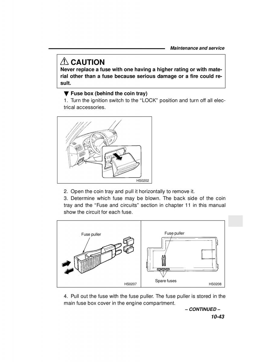 Subaru Forester I 1 owners manual / page 299