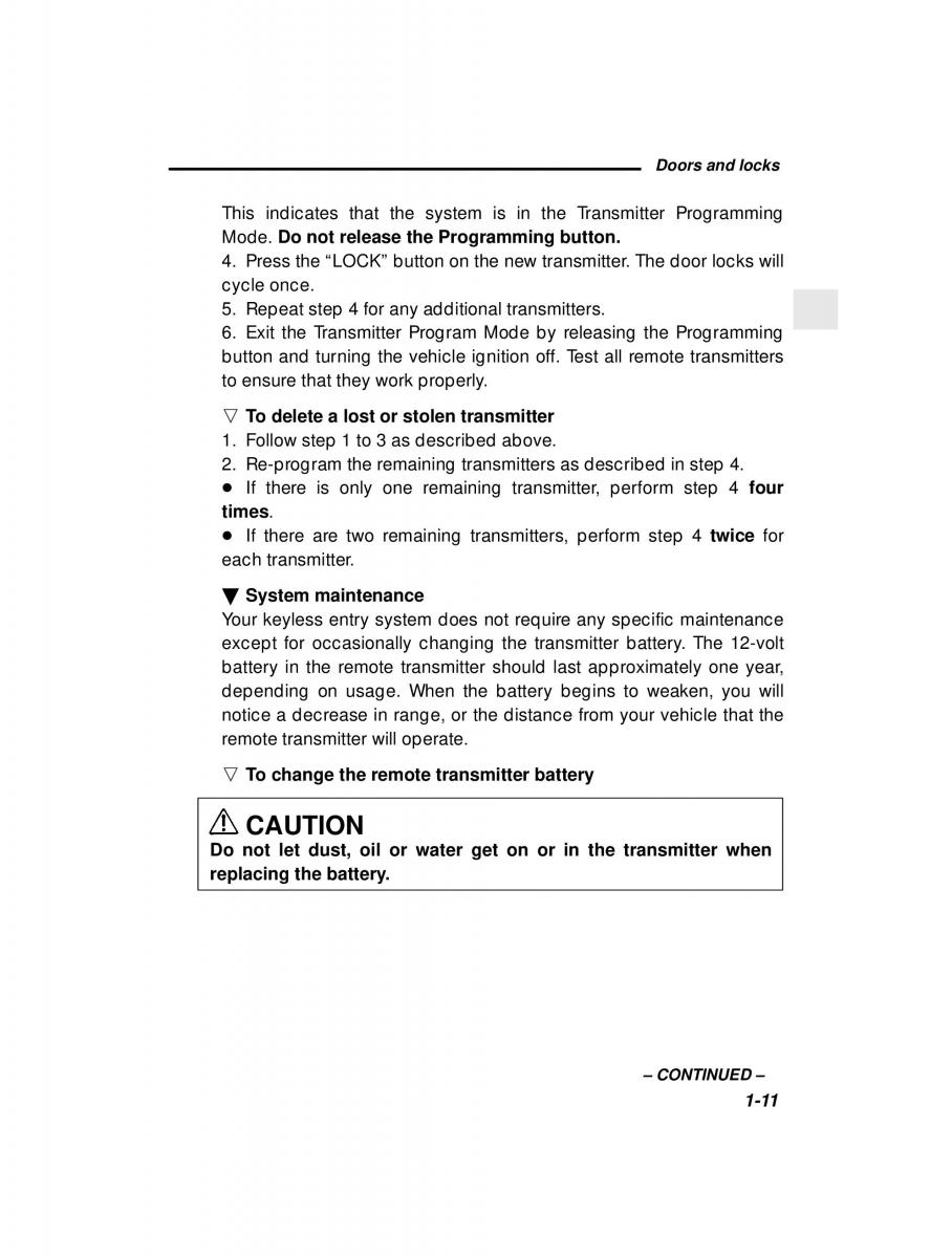 Subaru Forester I 1 owners manual / page 30