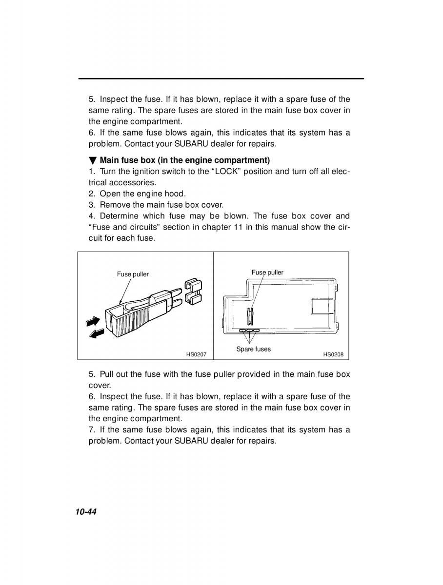 Subaru Forester I 1 owners manual / page 300