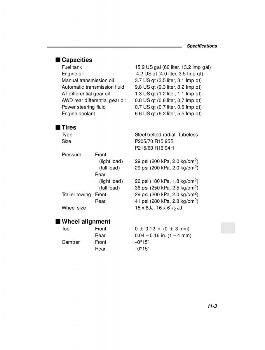 Subaru Forester I 1 owners manual / page 313