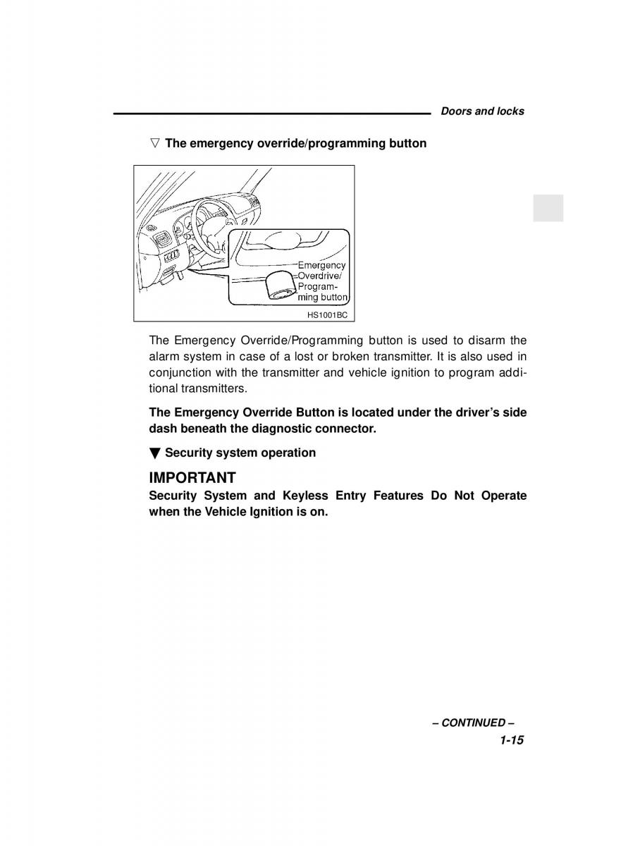 Subaru Forester I 1 owners manual / page 34