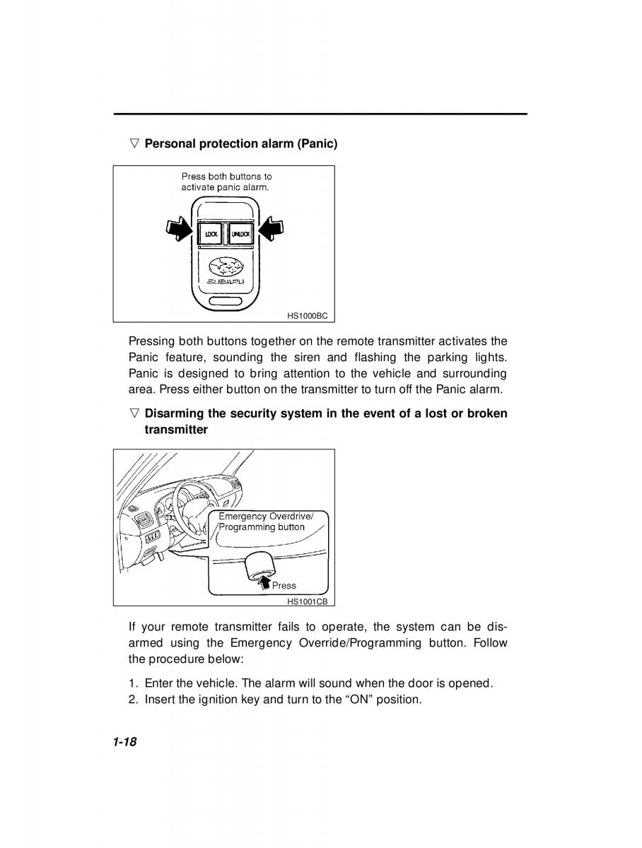 Subaru Forester I 1 owners manual / page 37