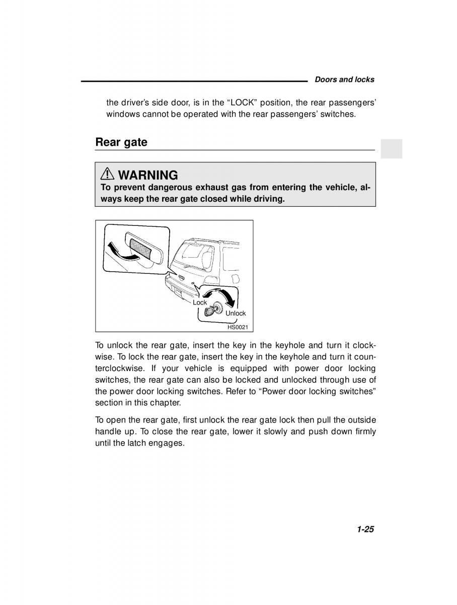 Subaru Forester I 1 owners manual / page 44