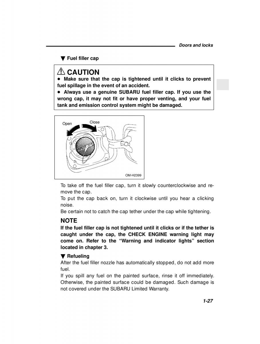 Subaru Forester I 1 owners manual / page 46