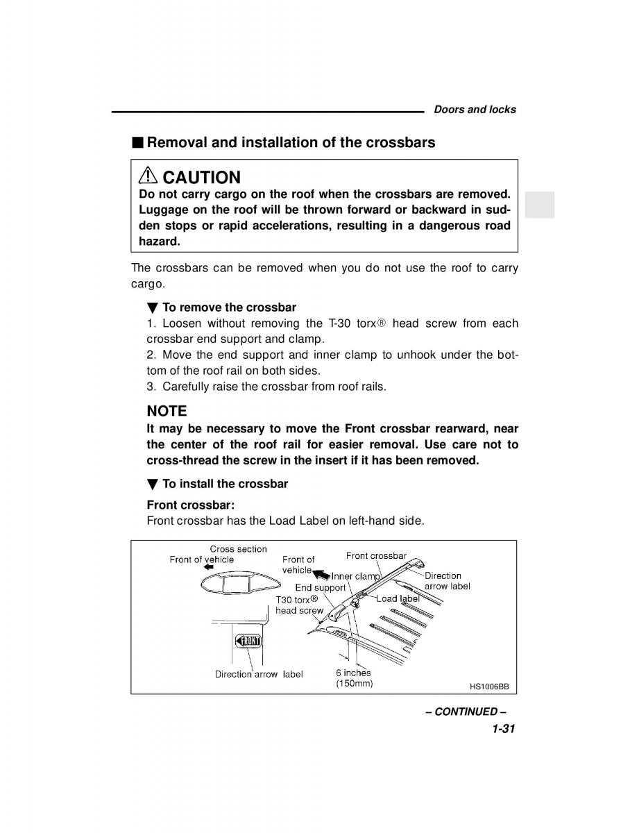 Subaru Forester I 1 owners manual / page 50