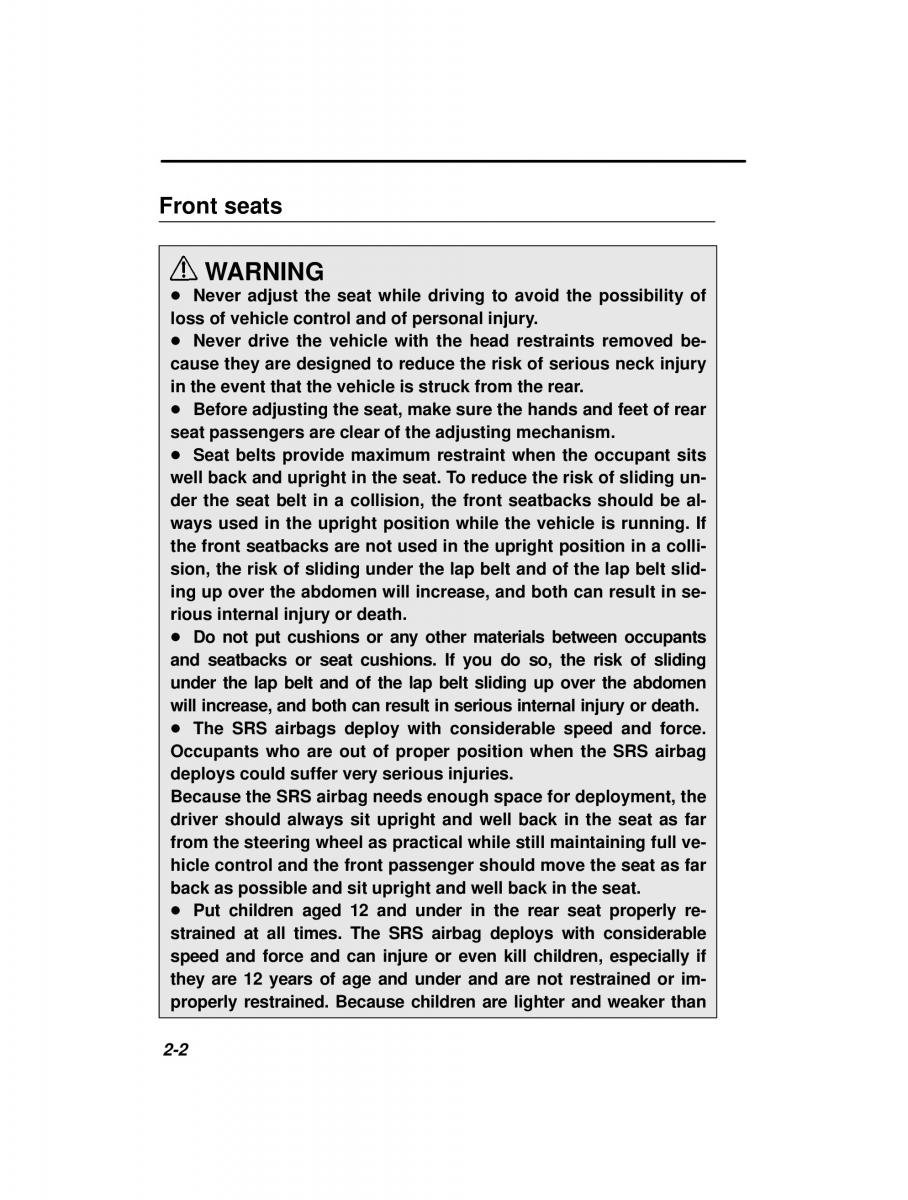 Subaru Forester I 1 owners manual / page 54