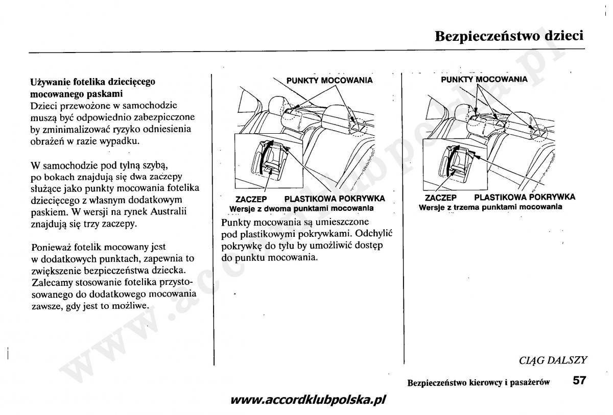 Honda Accord VII 7 instrukcja obslugi / page 61