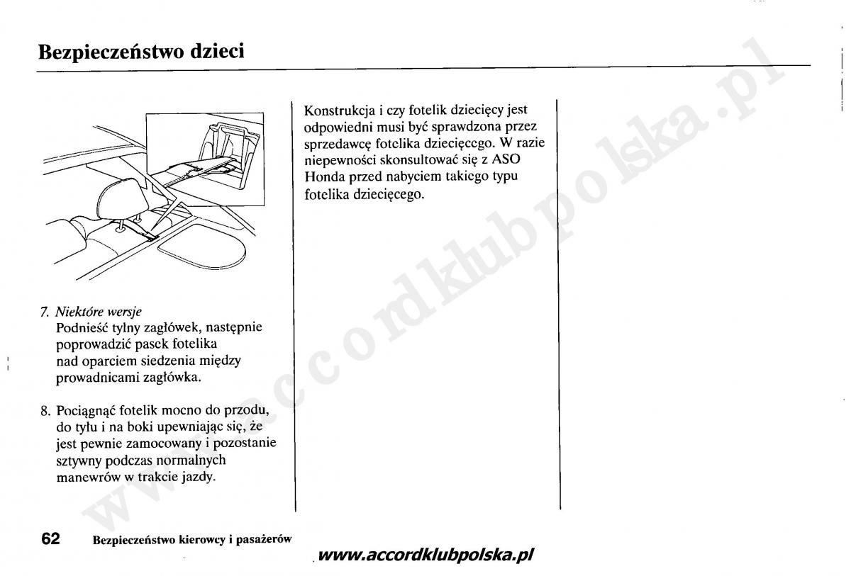 Honda Accord VII 7 instrukcja obslugi / page 66