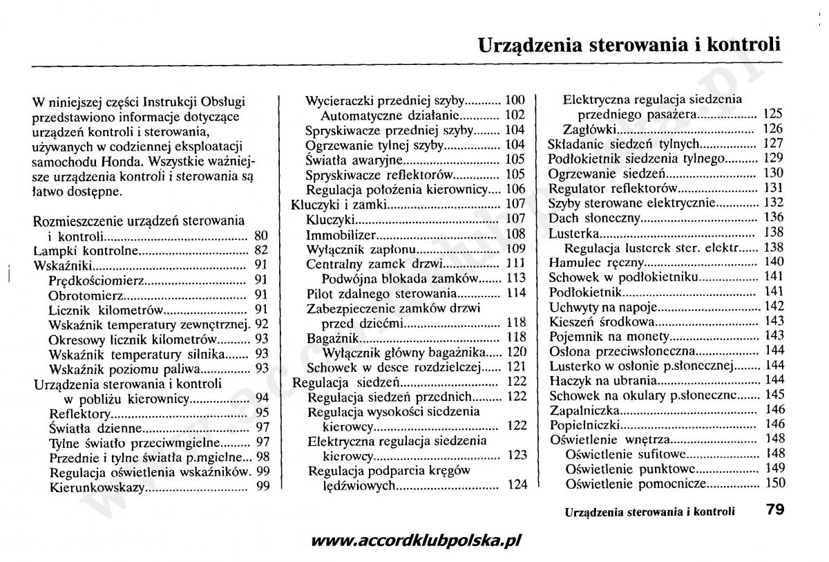 Honda Accord VII 7 instrukcja obslugi / page 83