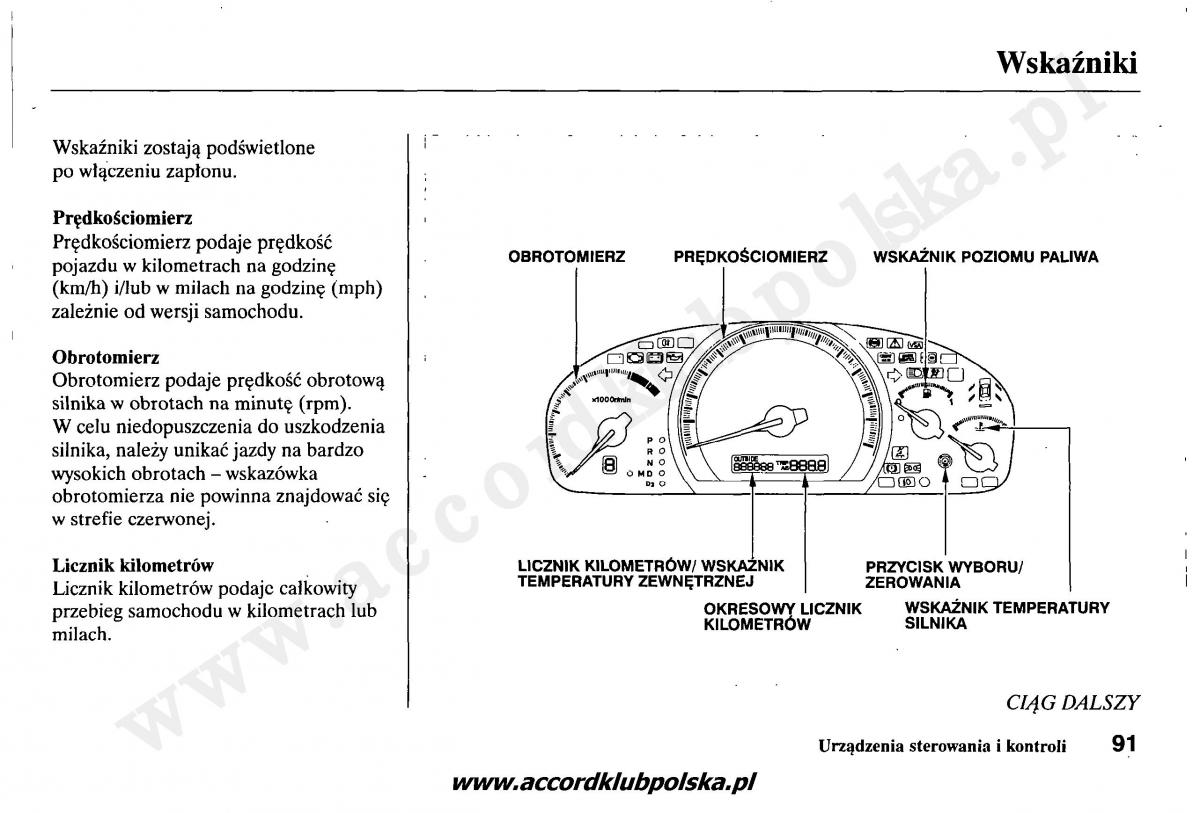 Honda Accord VII 7 instrukcja obslugi / page 95