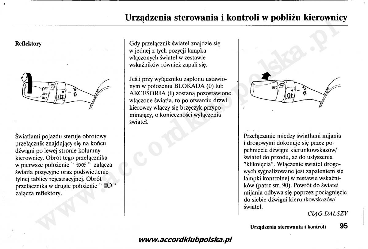 Honda Accord VII 7 instrukcja obslugi / page 99