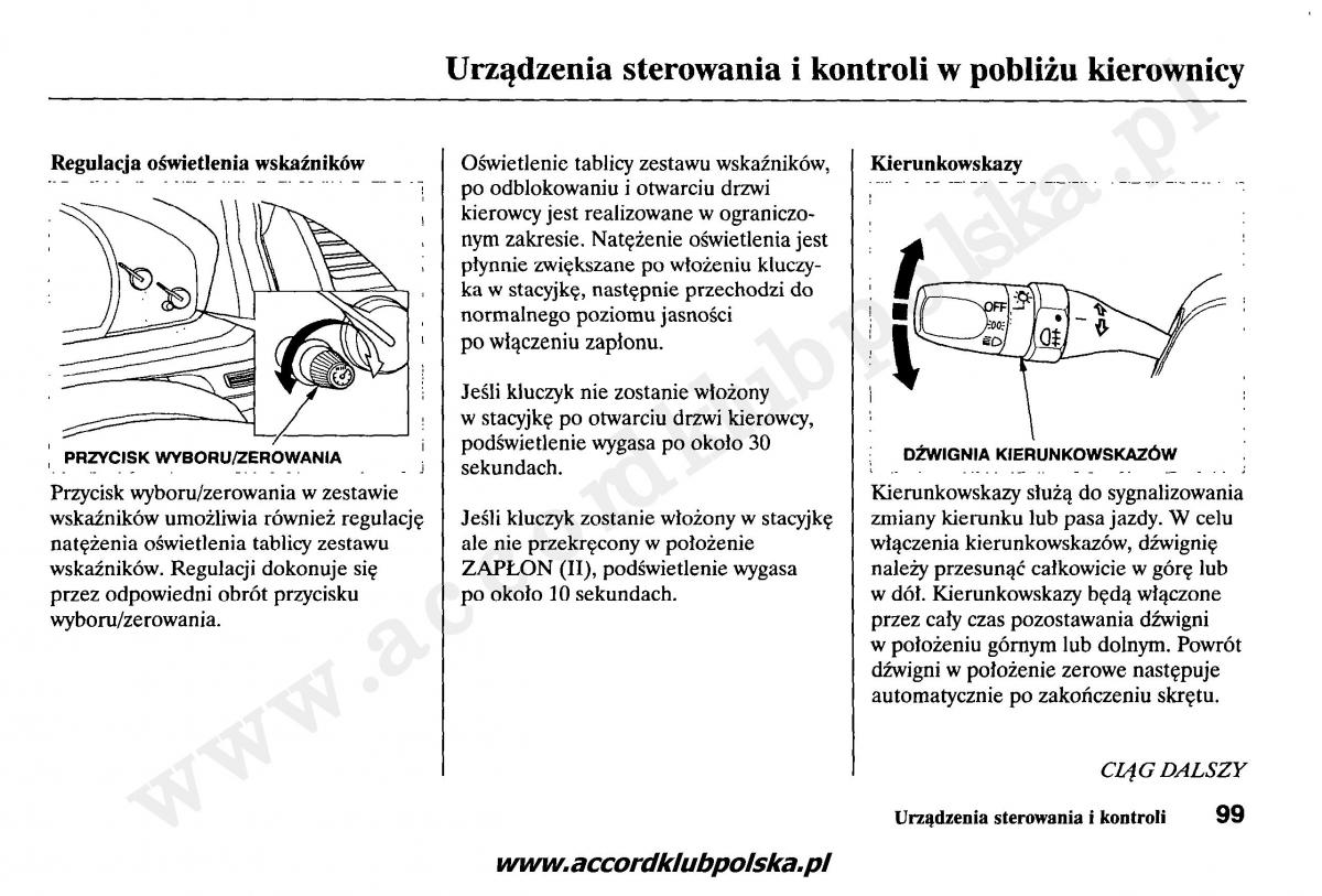 Honda Accord VII 7 instrukcja obslugi / page 103