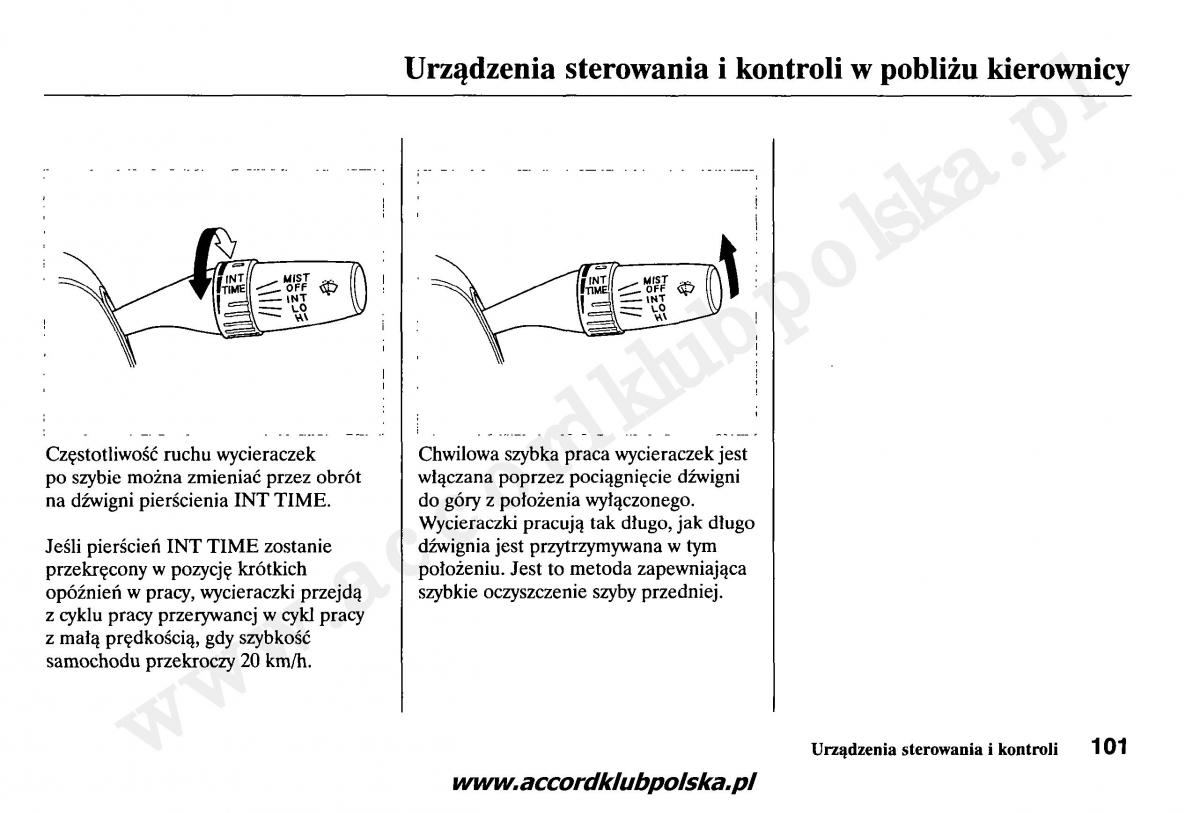 Honda Accord VII 7 instrukcja obslugi / page 105