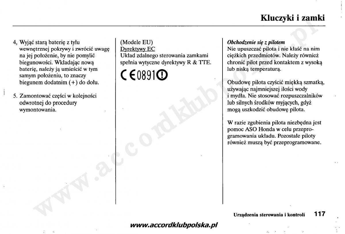 Honda Accord VII 7 instrukcja obslugi / page 121