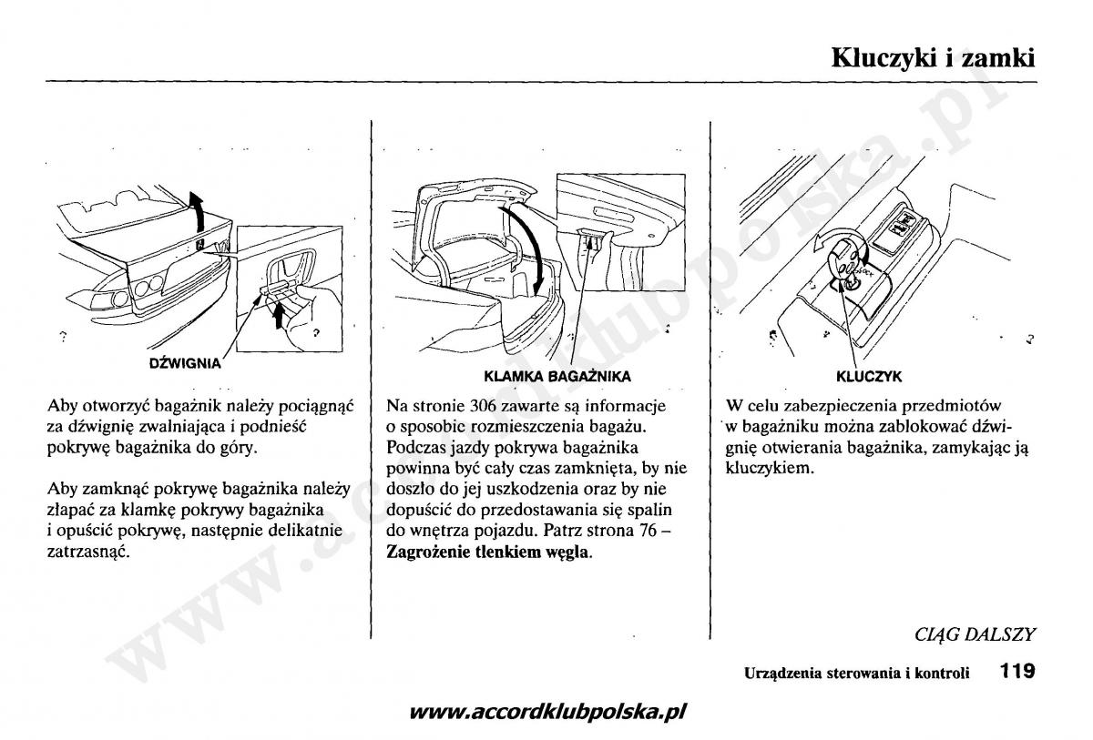 Honda Accord VII 7 instrukcja obslugi / page 123