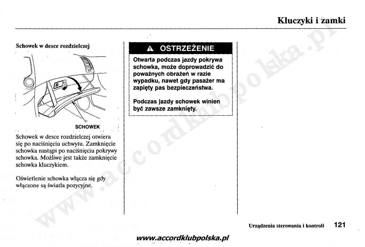 Honda Accord VII 7 instrukcja obslugi / page 125