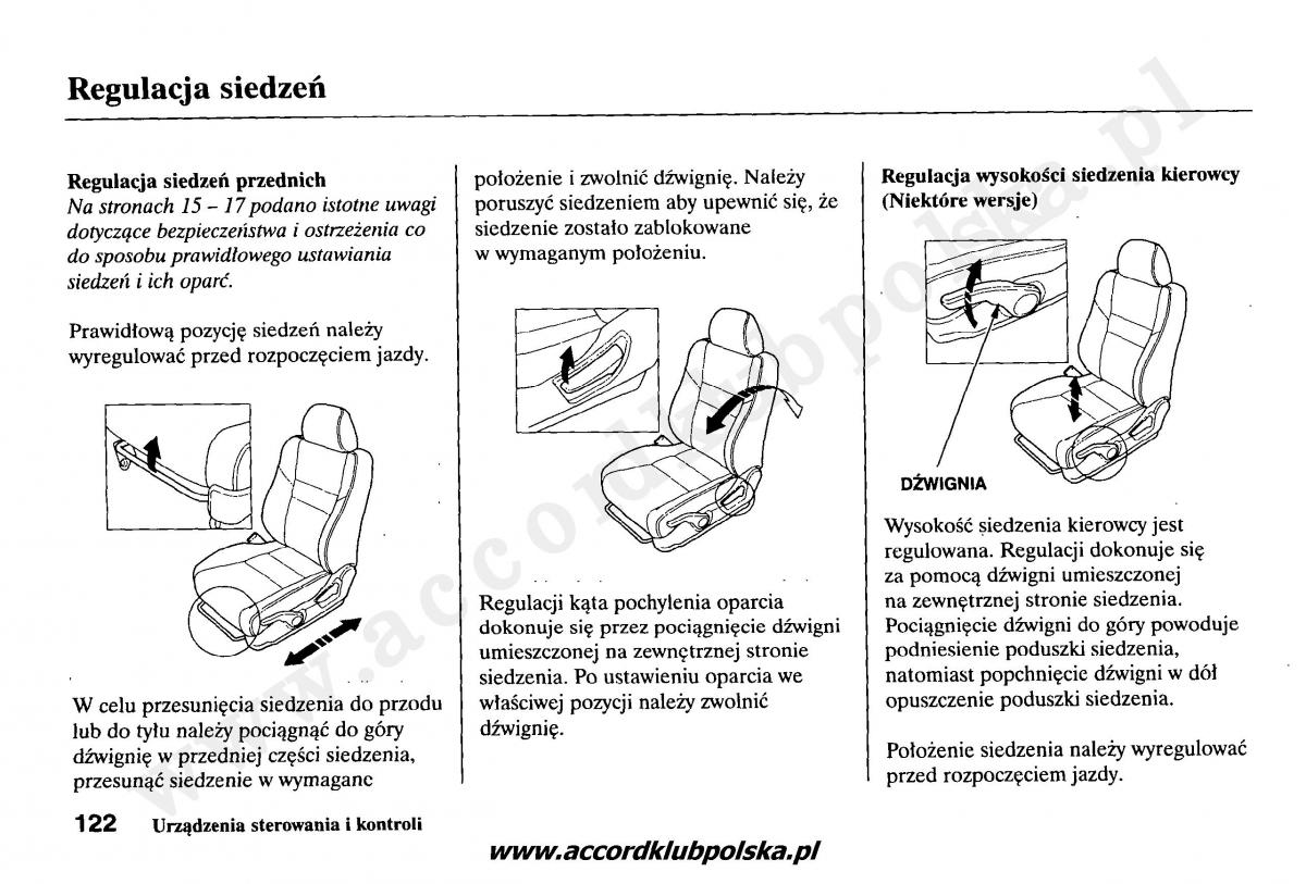 Honda Accord VII 7 instrukcja obslugi / page 126